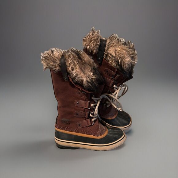 Sorel Joan of Arctic Snow Brown Waterproof Leather Womens‎ Boots NL2429 Size 6 - Picture 1 of 8